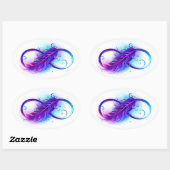 Sticker Ovale Infinity with purple feather (Feuille)