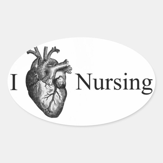 Sticker Ovale Infirmière cardiaque (Devant)
