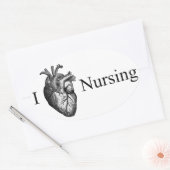 Sticker Ovale Infirmière cardiaque (Enveloppe)