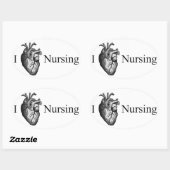 Sticker Ovale Infirmière cardiaque (Feuille)