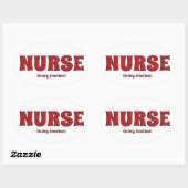 Sticker Ovale Infirmière en service (Feuille)