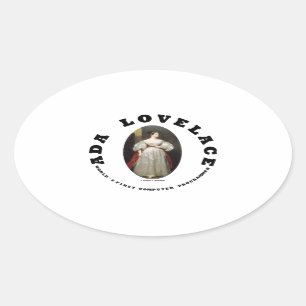 Sticker Ovale Informaticien du monde d'Ada Lovelace premier