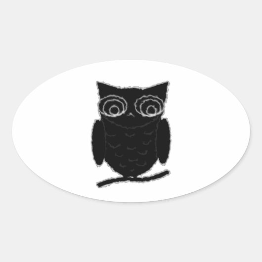 Sticker Ovale Inkblot Owl (Devant)