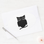 Sticker Ovale Inkblot Owl (Enveloppe)