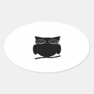 Sticker Ovale Inkblot Owl