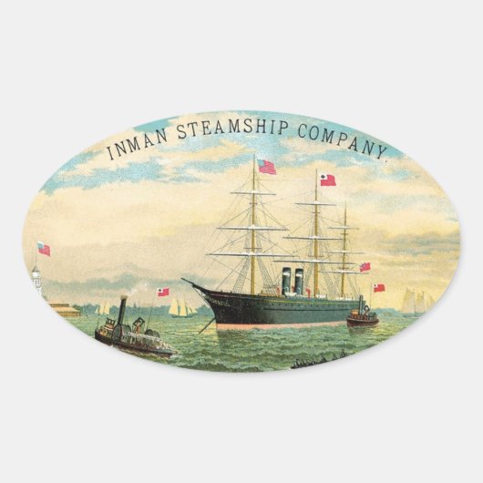 Sticker Ovale Inman Steamship Company (Devant)