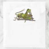 Sticker Ovale Insecte verte au cricket (Sac)