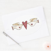 Sticker Ovale inséparables (Enveloppe)