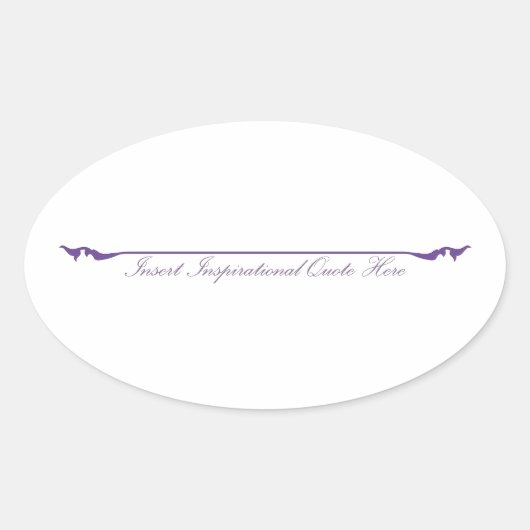 Sticker Ovale Insérer un devis inspirant ici - violet (Devant)