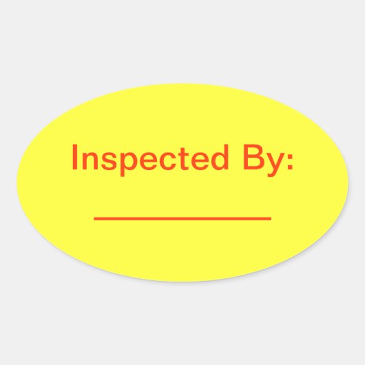 Sticker Ovale Inspecté Par L'Autocollant Ovale (Devant)