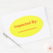 Sticker Ovale Inspecté Par L'Autocollant Ovale (Enveloppe)