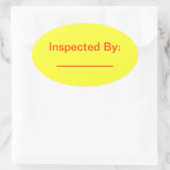 Sticker Ovale Inspecté Par L'Autocollant Ovale (Sac)