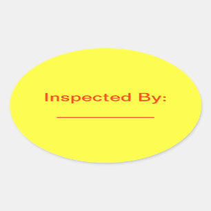 Sticker Ovale Inspecté Par L'Autocollant Ovale