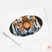 Sticker Ovale Inspiration des yeux de tigre (Enveloppe)