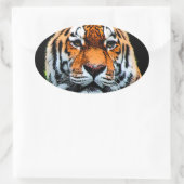 Sticker Ovale Inspiration des yeux de tigre (Sac)
