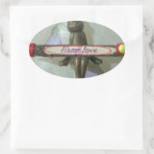 Sticker Ovale Inspirational Rabbit : Always Love Sign Art Print (Sac)