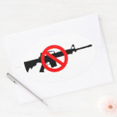 Sticker Ovale Interdire les armes d'assaut (Enveloppe)