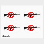 Sticker Ovale Interdire les armes d'assaut (Feuille)