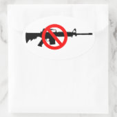 Sticker Ovale Interdire les armes d'assaut (Sac)