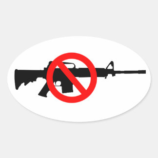 Sticker Ovale Interdire les armes d'assaut