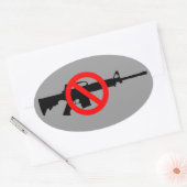 Sticker Ovale Interdire les armes d'assaut (Enveloppe)