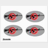 Sticker Ovale Interdire les armes d'assaut (Feuille)