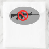 Sticker Ovale Interdire les armes d'assaut (Sac)