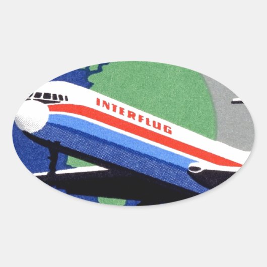 Sticker Ovale INTERFLUG - Compagnie aérienne nationale de DDR, A (Devant)