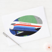 Sticker Ovale INTERFLUG - Compagnie aérienne nationale de DDR, A (Enveloppe)