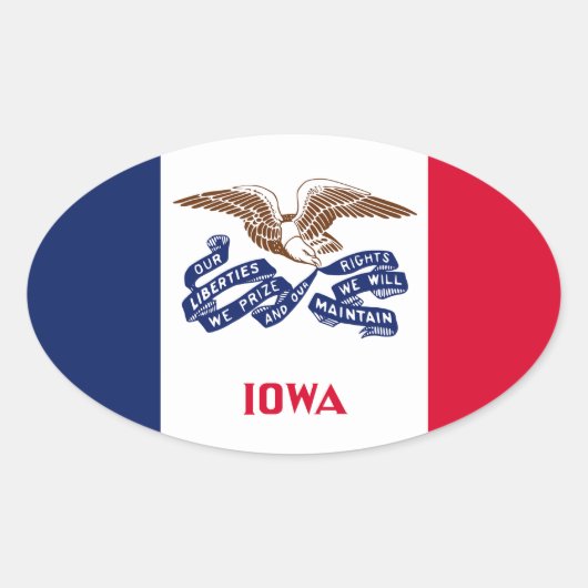 Sticker Ovale Iowa (Devant)