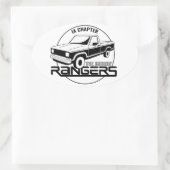 Sticker Ovale Iowa, IA - Chapitre des Rangers de Rockin, Gén pré (Sac)