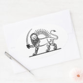 Sticker Ovale Iran Lion & Soleil (Shir-O-Khorshid) (Enveloppe)