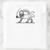 Sticker Ovale Iran Lion & Soleil (Shir-O-Khorshid) (Sac)