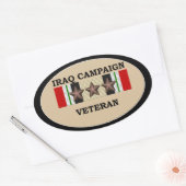 Sticker Ovale Iraq Veteran 3 ICS (Enveloppe)