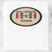 Sticker Ovale Iraq Veteran 3 ICS (Sac)