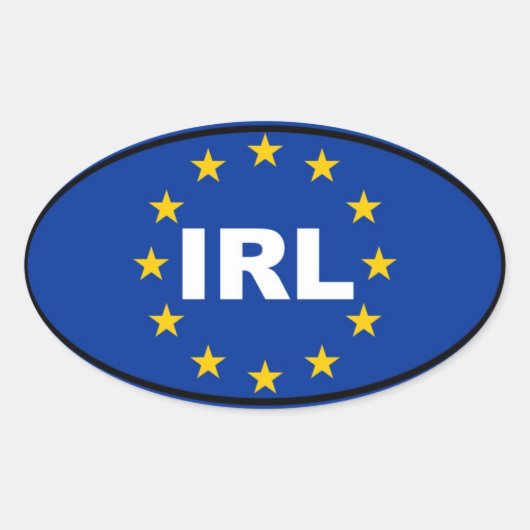 Sticker Ovale Irlande IRL Europe (Devant)