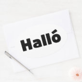 Sticker Ovale Islandais Halló { Hello ) Íslenska (Enveloppe)