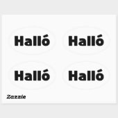 Sticker Ovale Islandais Halló { Hello ) Íslenska (Feuille)
