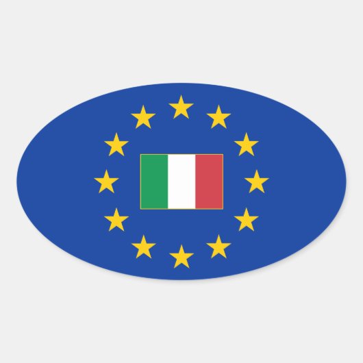 Sticker ovale Italie de l'Union européenne (Devant)
