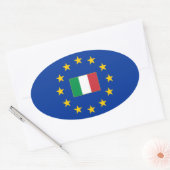 Sticker ovale Italie de l'Union européenne (Enveloppe)