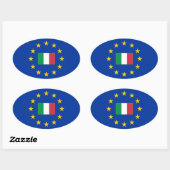 Sticker ovale Italie de l'Union européenne (Feuille)