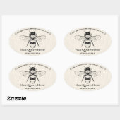 Sticker Ovale Ivoirien Miel Jar Boho Beekeeper (Feuille)