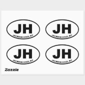Sticker Ovale Jackson Hole JH (Feuille)