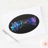 Sticker Ovale Jackson nommé dans 3D s'allume (la photographie) (Enveloppe)