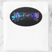 Sticker Ovale Jackson nommé dans 3D s'allume (la photographie) (Sac)