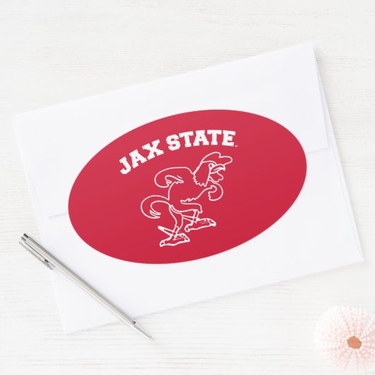 Sticker Ovale Jacksonville State University JAX State Gamecocks (Enveloppe)
