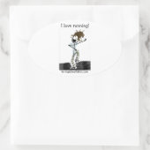Sticker Ovale J'adore courir ! (Sac)
