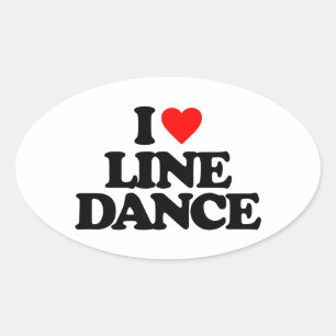 STICKER OVALE J'ADORE LA DANSE DE LIGNE