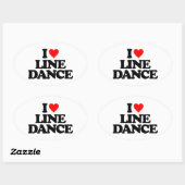 STICKER OVALE J'ADORE LA DANSE DE LIGNE (Feuille)