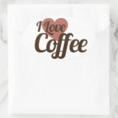 Sticker Ovale J'adore le café (Sac)